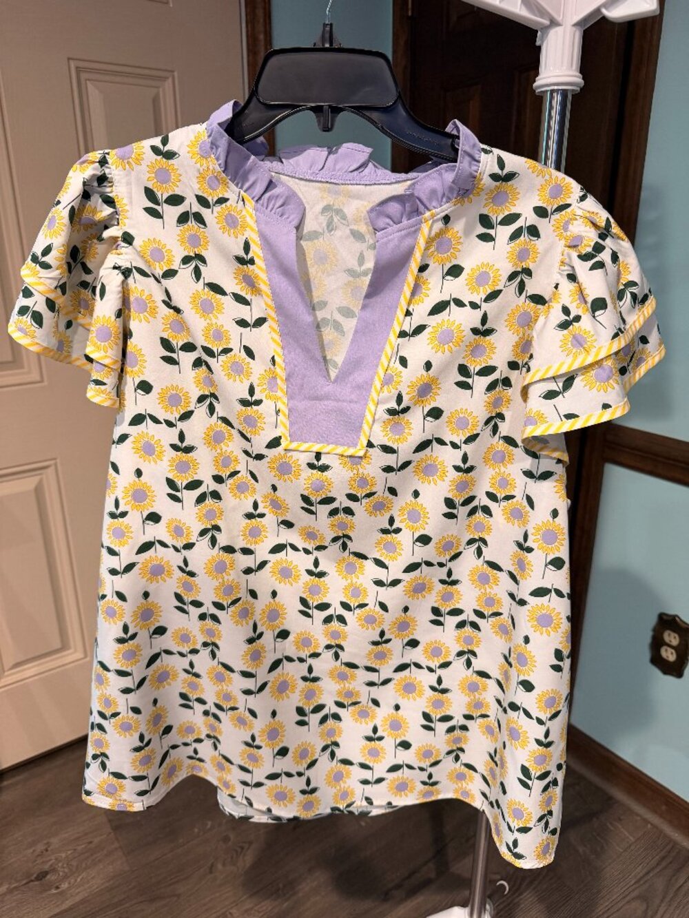 Sunflower Ruffle Top